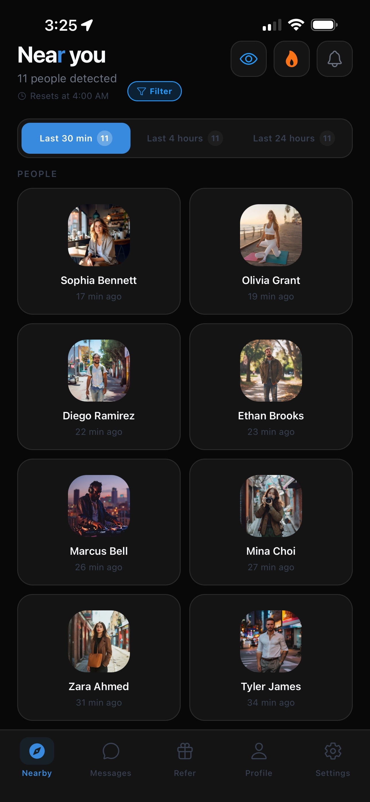 Nearby people feed