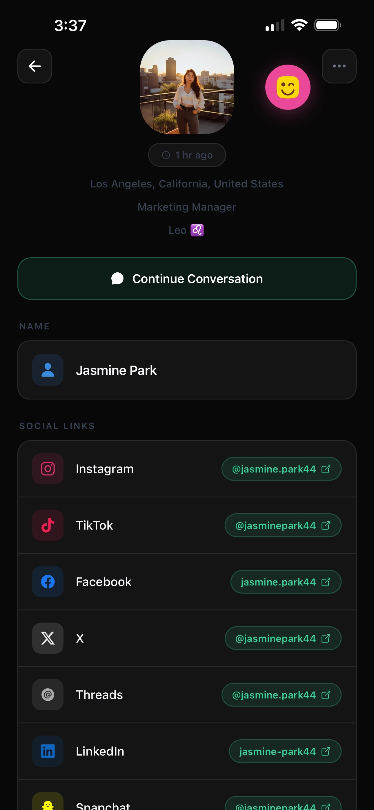 View a user profile
